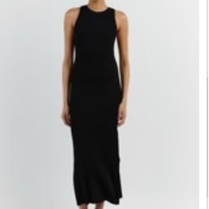 NWT DISSH Valerie Dress Black High Neck Knit Ribbed Dress